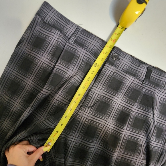 Torrid Wide Leg Black Gray Plaid Pants High Rise Size 22 Tall New NWT Stretch - Picture 10 of 11